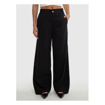 Pantaloni din amestec de in Malu - Negru