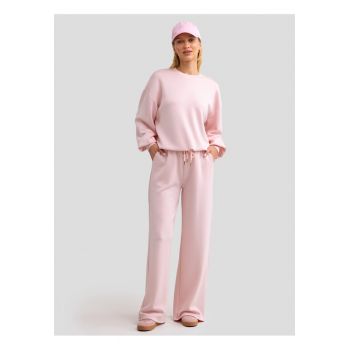 Pantaloni sport cu buzunare oblice Lunara - Roz