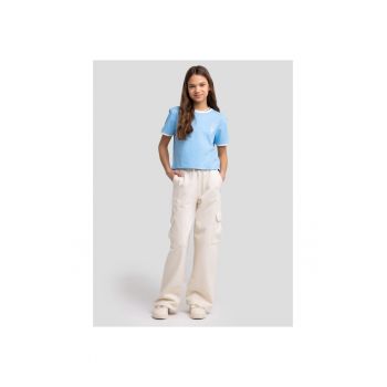 Pantaloni sport tip cargo Naoma - Crem