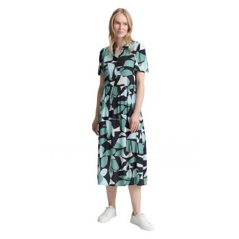 Rochie-camasa midi cu model geometric