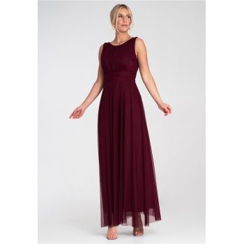 Rochie de seara maxi -  fara maneci - visinie - plasa -
