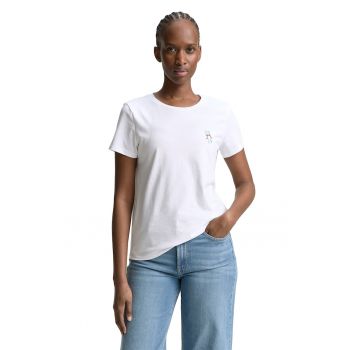 Tricou cu decolteu rotund si detaliu grafic