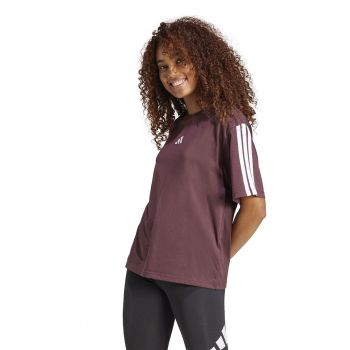 Tricou de bumbac cu decolteu la baza gatului