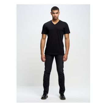 Tricou slim fit cu decupaj in V Basicov
