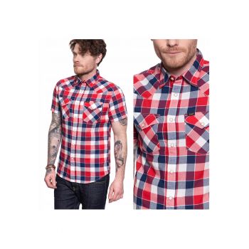 Camasa Barbati -  Ss Western - Croi: Slim Fit - Inchidere: Capse - Compozitie Material: 100% Bumbac - Numar De Buzunare: 2 - Rosie - 1 Bucata