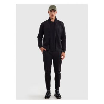 Pantaloni sport cu buzunare cu fermoar - Negru