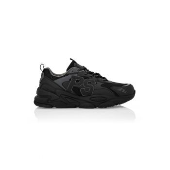 Pantofi sport low-cut cu monograma si insertii textile