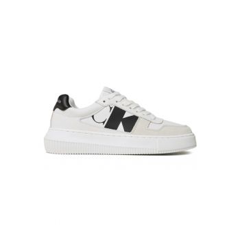 Pantofi sport  pentru Femei - chunky cupsole laceup mix lth wn - YW0YW01046-YBR - Alb