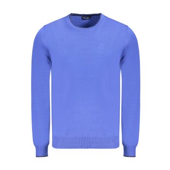 Pulover barbati - cu mini logo brodat - Regular fit - Albastru -