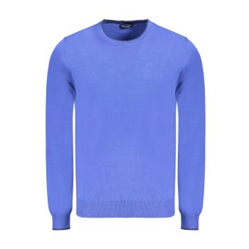 Pulover barbati - cu mini logo brodat - Regular fit - Albastru -