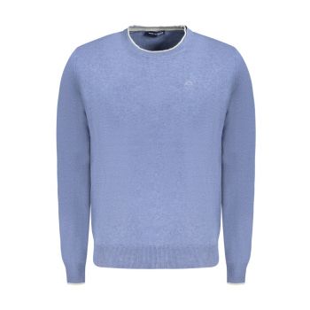 Pulover barbati - cu mini logo brodat - Regular fit - Albastru deschis -