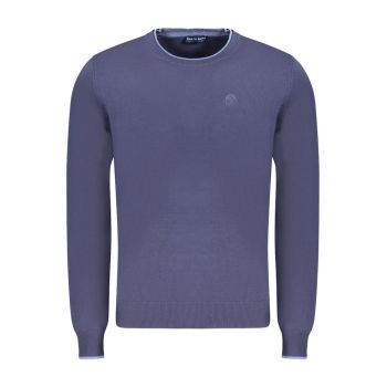 Pulover barbati - cu mini logo brodat - Regular fit - Bleumarin -