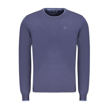 Pulover barbati - cu mini logo brodat - Regular fit - Bleumarin -