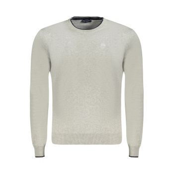 Pulover barbati - cu mini logo brodat - Regular fit - Gri deschis -