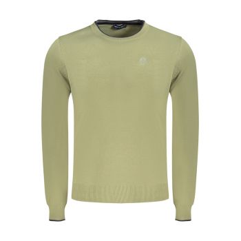 Pulover barbati - cu mini logo brodat - Regular fit - Verde deschis -