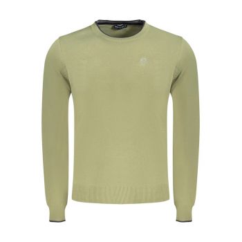 Pulover barbati - cu mini logo brodat - Regular fit - Verde deschis -