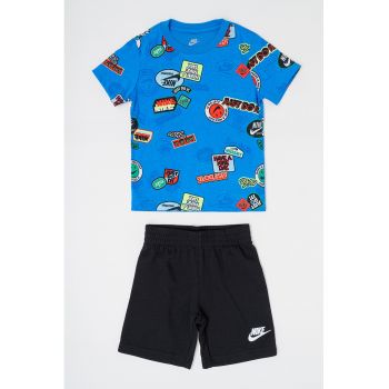 Set de tricou si pantaloni scurti cu imprimeu - 2 piese