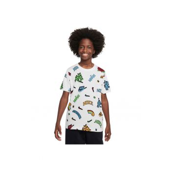 Tricou  pentru Fete - k nsw tee create 2 2 aop vrzty - FZ5170-100 - Alb