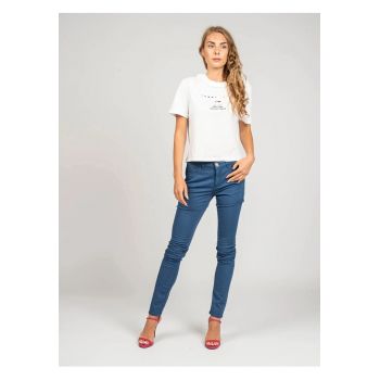 Blugi skinny cu model floral -