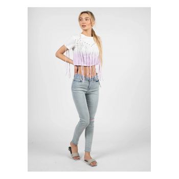 Blugi slim fit crop - Azur -