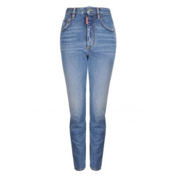 Blugi slim fit cu talie inalta - Azur - 34