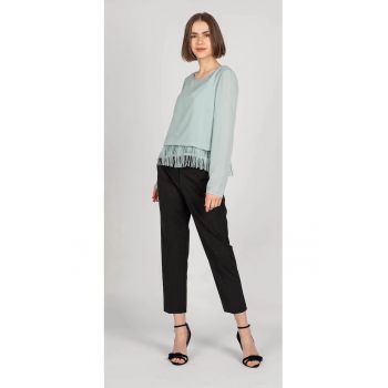 Bluza cu franjuri - Azur - 40