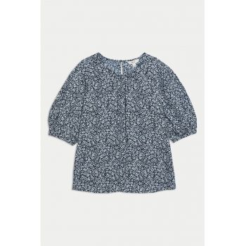 Bluza cu imprimeu si maneci bufante