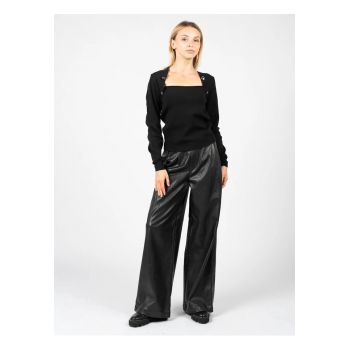 Bluza cu mansete si decolteu drept -