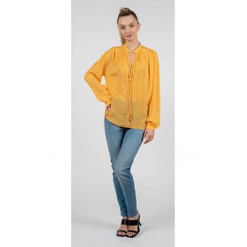 Bluza vaporoasa semi-transparenta - Portocaliu - 36
