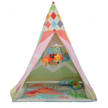 Cort de joaca cu salteluta de activitati 2in1 Happy Space