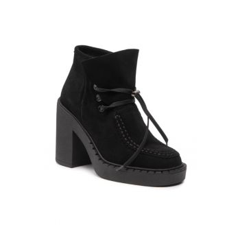 Ghete dama -  301585459 - Negru - Piele naturala/Piele intoarsa -