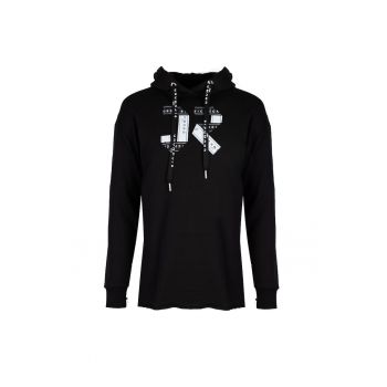 Hanorac cu imprimeu logo - Negru -