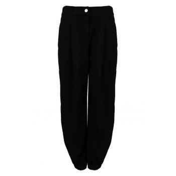 Pantaloni cu talie inalta si buzunare laterale -