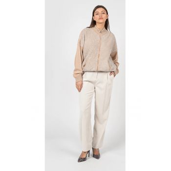 Pantaloni drepti cu talie inalta Velluto - Alb - 38