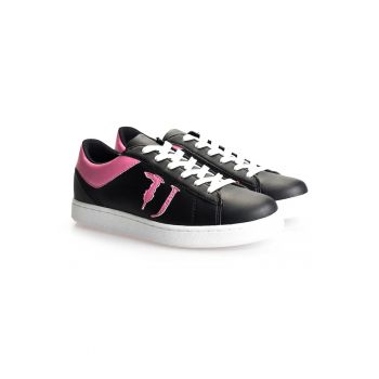 Pantofi sport din piele ecologica cu aplicatie logo -