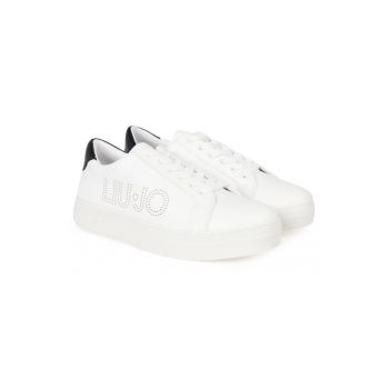 Pantofi sport din piele ecologica cu perforatii decorative -