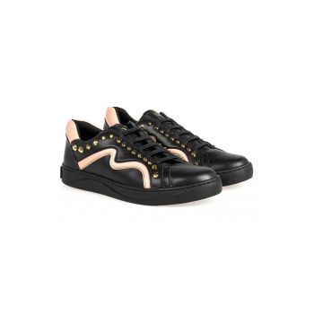 Pantofi sport din piele ecologica decorati cu tinte -