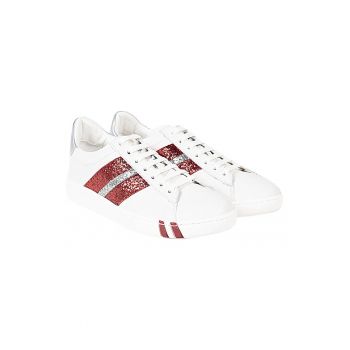 Pantofi sport din piele naturala cu particule stralucitoare  Wiolina -