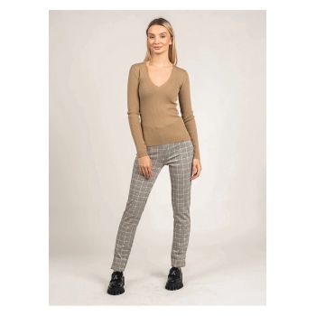 Pulovar slim fit cu decolteu in V - 34