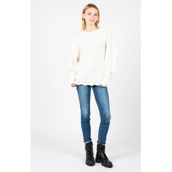 Pulover lejer cu țesătură decorativă -