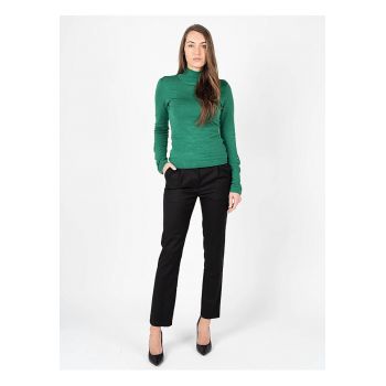 Pulover slim fit cu maneci cu capse -