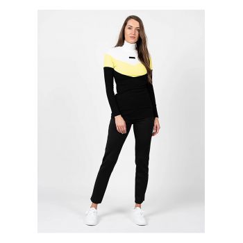 Pulover slim fit cu model color block