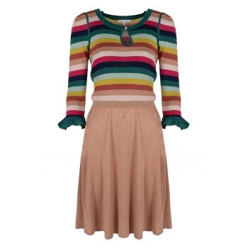 Rochie evazata cu maneci trei sferturi - 38