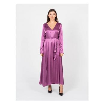 Rochie lunga cu aspect satinat -