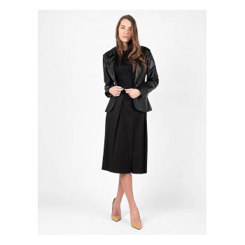 Sacou slim fit din piele ecologica -