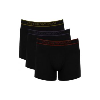Set de boxeri cu logo pe banda elastica - Negru -