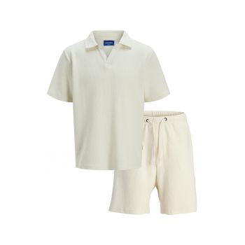 Set de tricou polo si pantaloni scurti cu talie ajustabila - 2 piese
