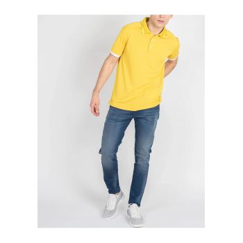 Tricou polo cu linii contrastante -