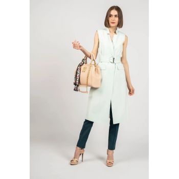 Vest lunga cu curea - 36