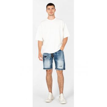Bermude din denim cu fermoar decorativ - M